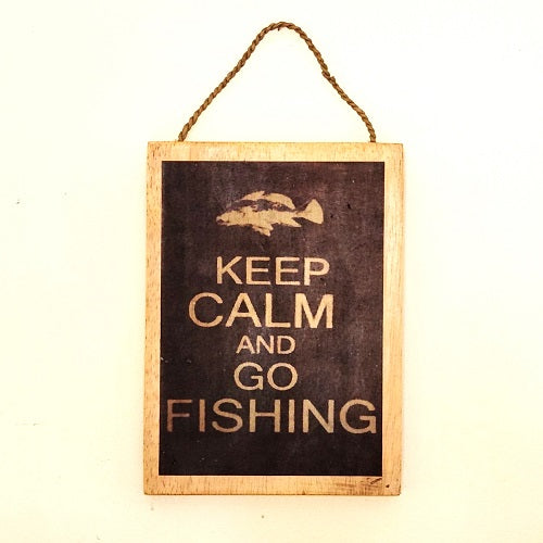 Keep Calm & Go Fishing Plaque