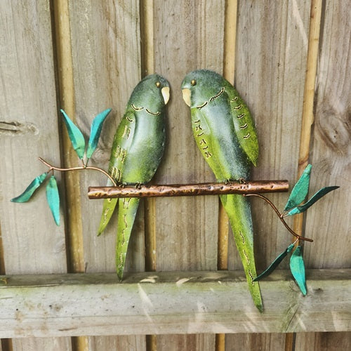 Garden Decor Duo of Budgies