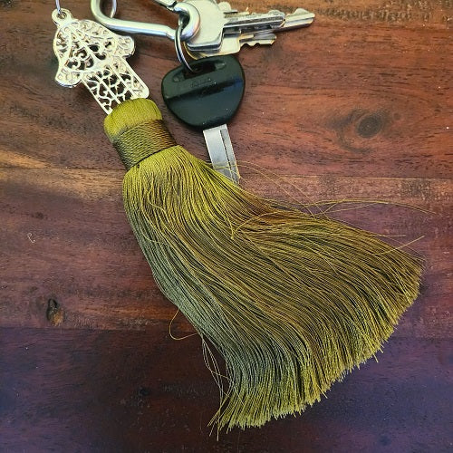 Silk Hand of Fatima Keyring.