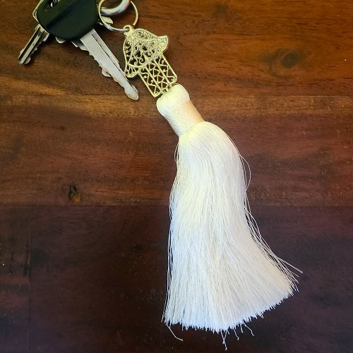 Silk Hand of Fatima Keyring.