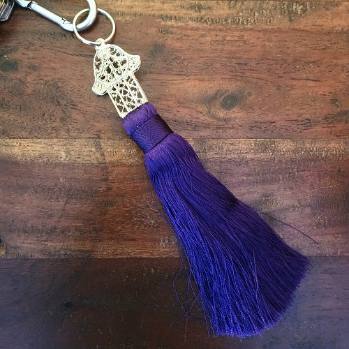 Silk Hand of Fatima Keyring.