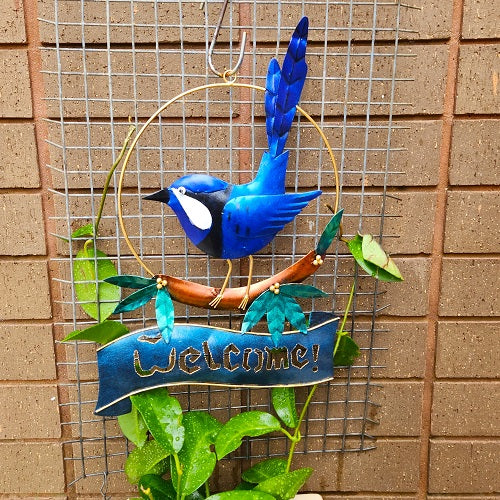 Welcome Hanger Blue Wren