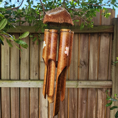 Hairy Coconut Bamboo Wind Chime