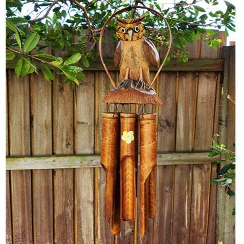 Owl Bamboo Wind Chime